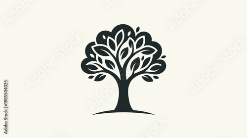 Tree Icon Black Silhouette Graphic.