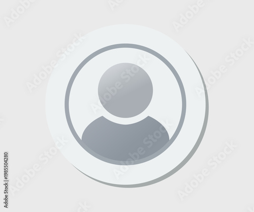 User Profile Avatar Account Icon Flat Design Grey Vector for Ecommerce Login