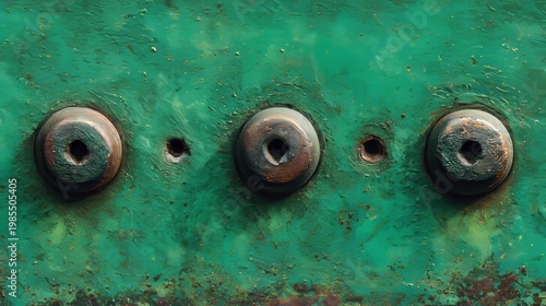 Wallpaper Mural Green metal sheet texture with bolts, rusty painted surface, roofing material close-up  Torontodigital.ca