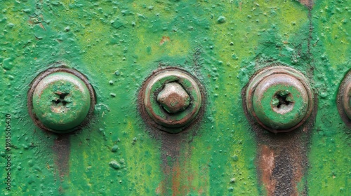 Wallpaper Mural Green metal sheet texture with bolts, rusty painted surface, roofing material close-up  Torontodigital.ca