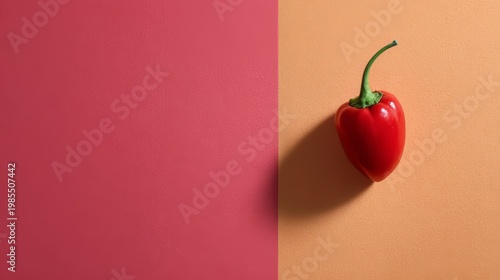 Wallpaper Mural Single pepper on solid background, minimal composition, color contrast concept  Torontodigital.ca