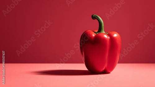 Wallpaper Mural Single pepper on solid background, minimal composition, color contrast concept  Torontodigital.ca