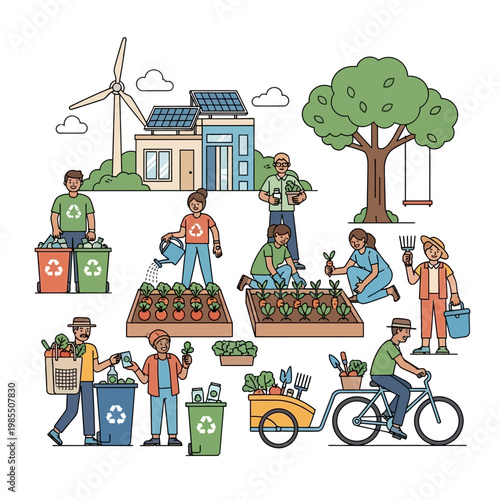 Sustainable Living: Eco-Friendly Community Garden with Renewable Energy