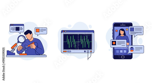 Man fix chip board tool help tech work pro chat app call pc fast now