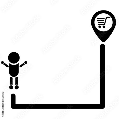 Person finds shopping location on map with excitement