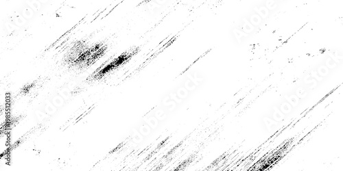 Black grunge texture with diagonal streaks and smudges on white background for design and overlay