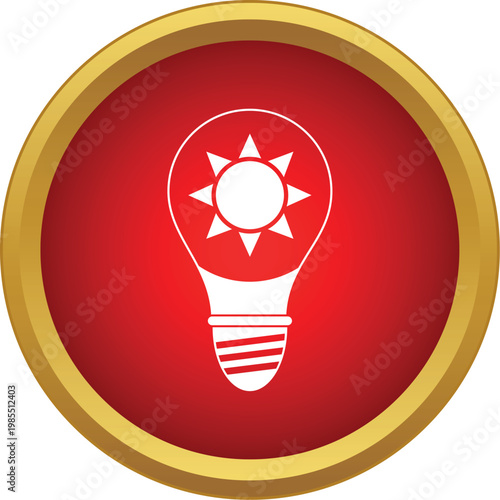 Light bulb icon containing a blazing sun representing solar power