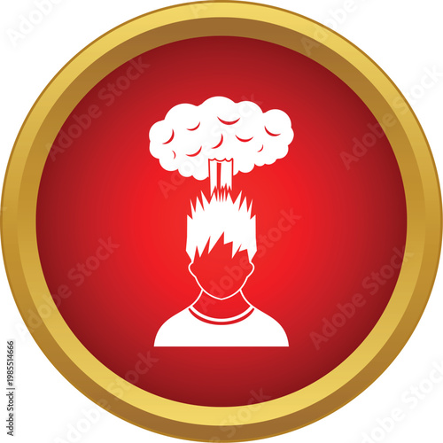 Person's head exploding, symbolizing mental stress, breakthrough, or receiving new ideas