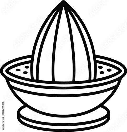 Manual citrus juicer with a reamer cone and collecting bowl