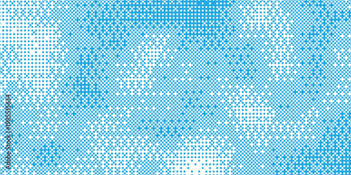 minimalist blue bitmap 8-bit style background with glitchy and flickering pixels, simple pixel layout and light glitch touch, vector