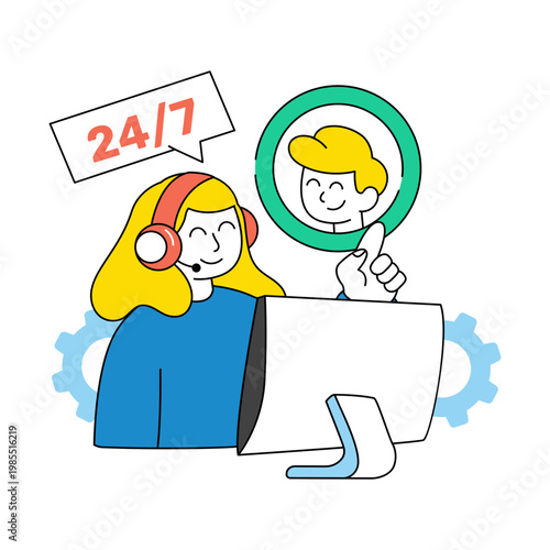 A colored design icon of logistic helpline  