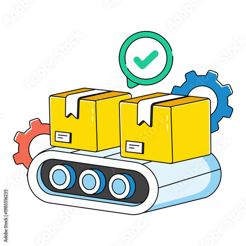 Conveyor belt icon, editable vector