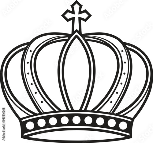 Regal Royal Crown Outline Symbolizing Absolute Authority Power and Monarchy
