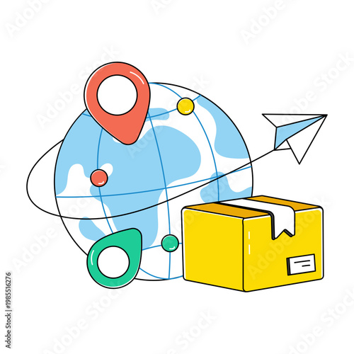 A perfect design icon of global delivery location 