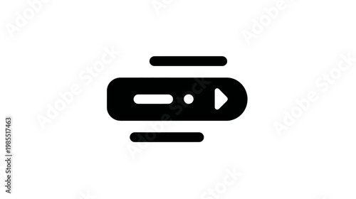 Minimalist black play button slider UI icon. Modern graphic for user interface, web, app, and media player design element.