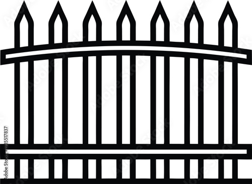 Traditional picket fence outline with pointed tops represents charming garden boundary and home security