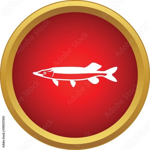Pike fish symbol representing fishing, wildlife, and aquatic life