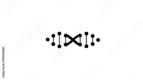Abstract stylized DNA helix structure with infinity symbol, genetic code, medical science, biotechnology, and research concept
