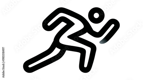 Dynamic outline icon of a running person, ideal for sports, fitness, speed, and active lifestyle graphic design