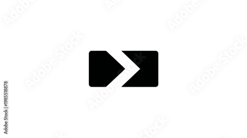 Minimalist Black Right Arrow Icon on White Background. Sleek Play Button or Next Navigation Symbol for Digital Interface Design.
