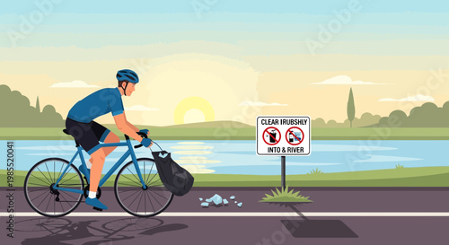 Man riding blue bicycle road bike.