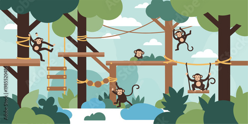 monkey primate nature forest jungle green wildlife