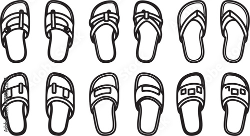 Black and white illustration of various types of keys Vector