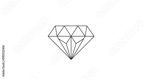 A detailed illustration of a diamond with many geometric facets.