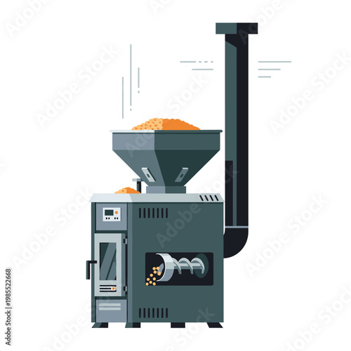 Industrial Pellet Press Machine Producing Biomass Fuel Pellets