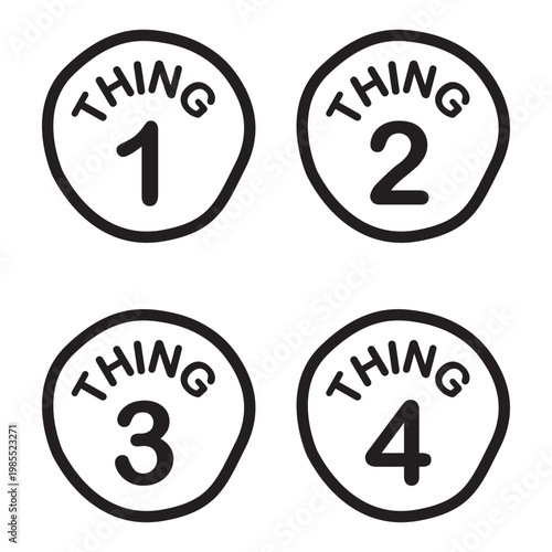 Thing 1 2 3 4 SVG Bundle, Thing 1 Thing 2 SVG, Thing 1 Thing 2 Vector, Thing clipart, Family Tshirts, Cricut File, Silhouette,