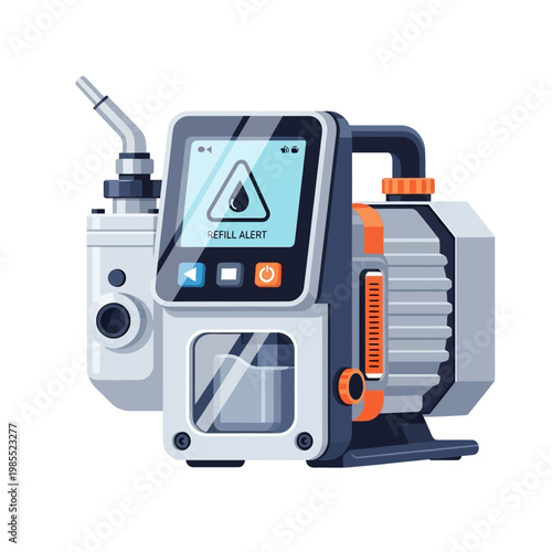 Modern medical device with touchscreen display and refill alert notification