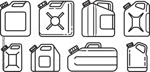 Simple outline drawings of various vehicles including cars, buses, and trucks Vector
