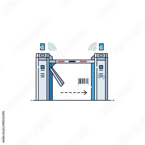 Smart Access Control Turnstile with Barcode Scanner and RFID Readers