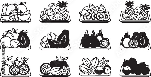 A vibrant collection of twelve decorated paper gift bags in various colors and patterns Vector