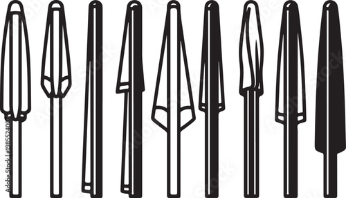 Variety of modern hair styling tools including straighteners and dryers on a white background Vector