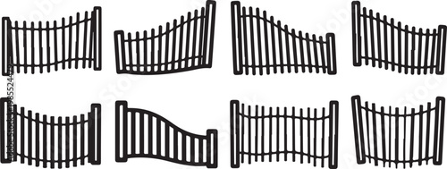 Bar chart variations illustrating different data distribution patterns Vector
