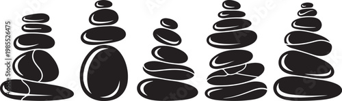 Black and white illustration of twisted and coiled ribbons Vector