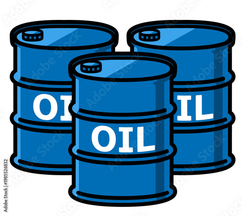 原油　石油　ドラム缶3本セット　イラスト素材