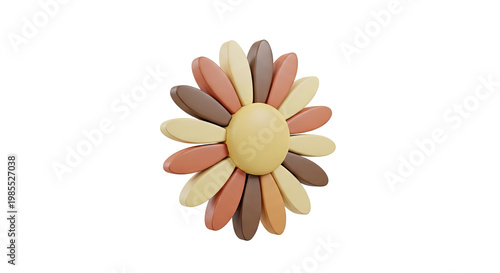Retro Flower Graphic with Warm Earthy Tones