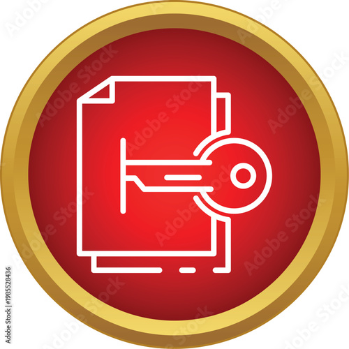 Key inserting into a protected file, representing data security and access control