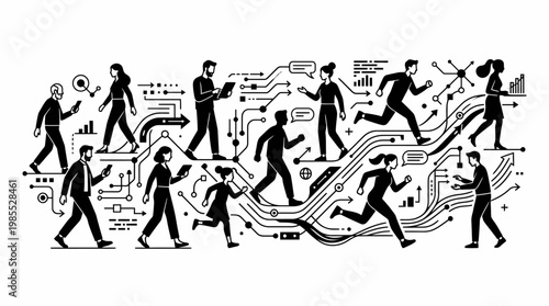 Silhouette Various Human Activities Sports And Daily Life