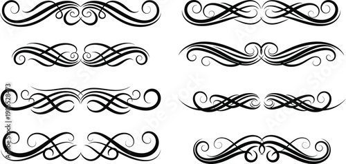 Black swirling ornamental borders decorative