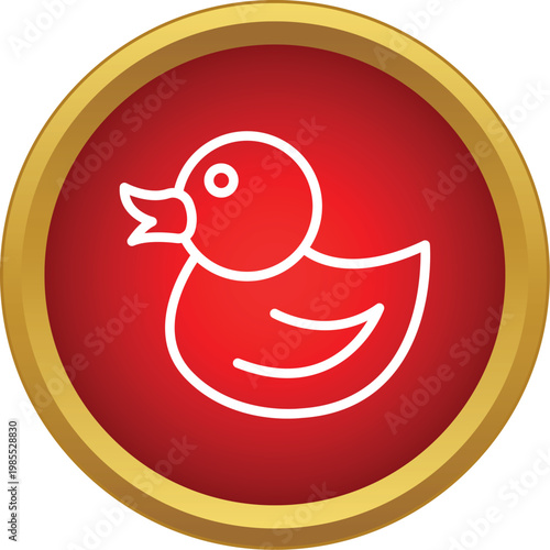 Rubber duck toy icon representing childhood play and bath time