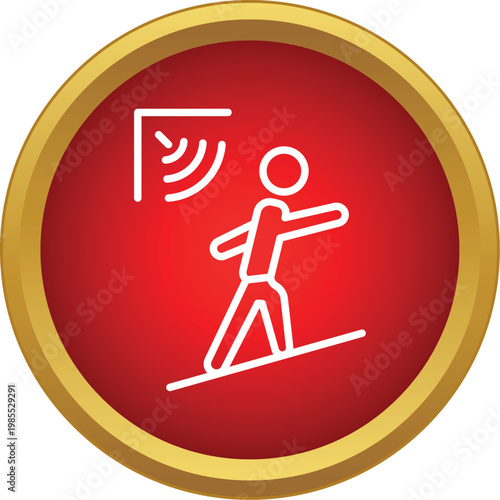 Person walking past an infrared motion detector triggering a security alert