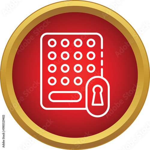 Digital keypad controlling access to secured areas symbolizing smart home security