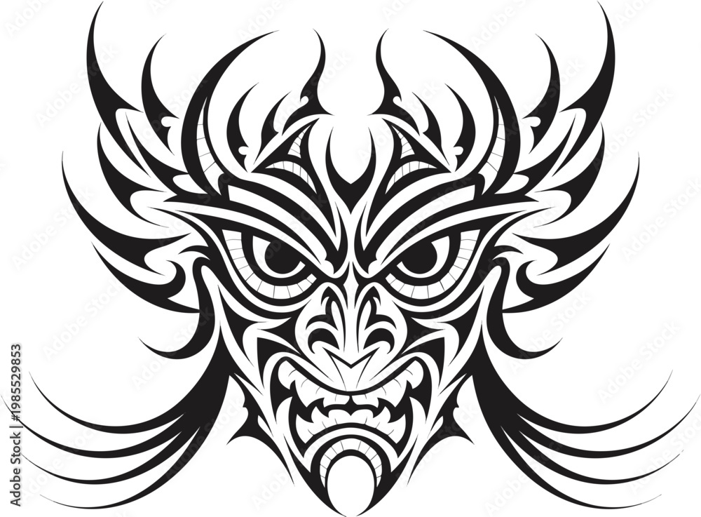 Obraz premium Showcasing Create Bold Stroke Tribal Tattoo Warrior Vibrant Creative Visual