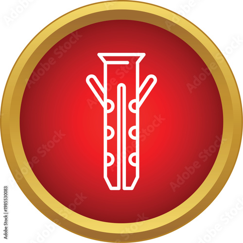 Wall plug dowel icon illustrating construction and fastening hardware