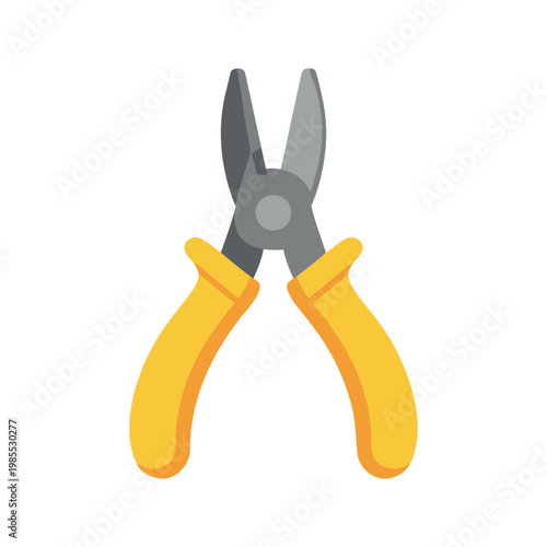 Cartoon illustration of yellow handled pliers used for cutting and gripping small objects