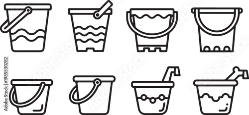 Various styles of coffee cups illustrated in simple black and white drawings Vector