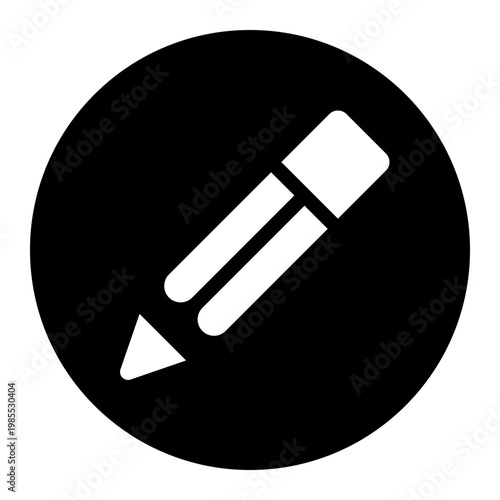 Edit and writing icon with pencil. Symbol of text editing, content creation and document modification.